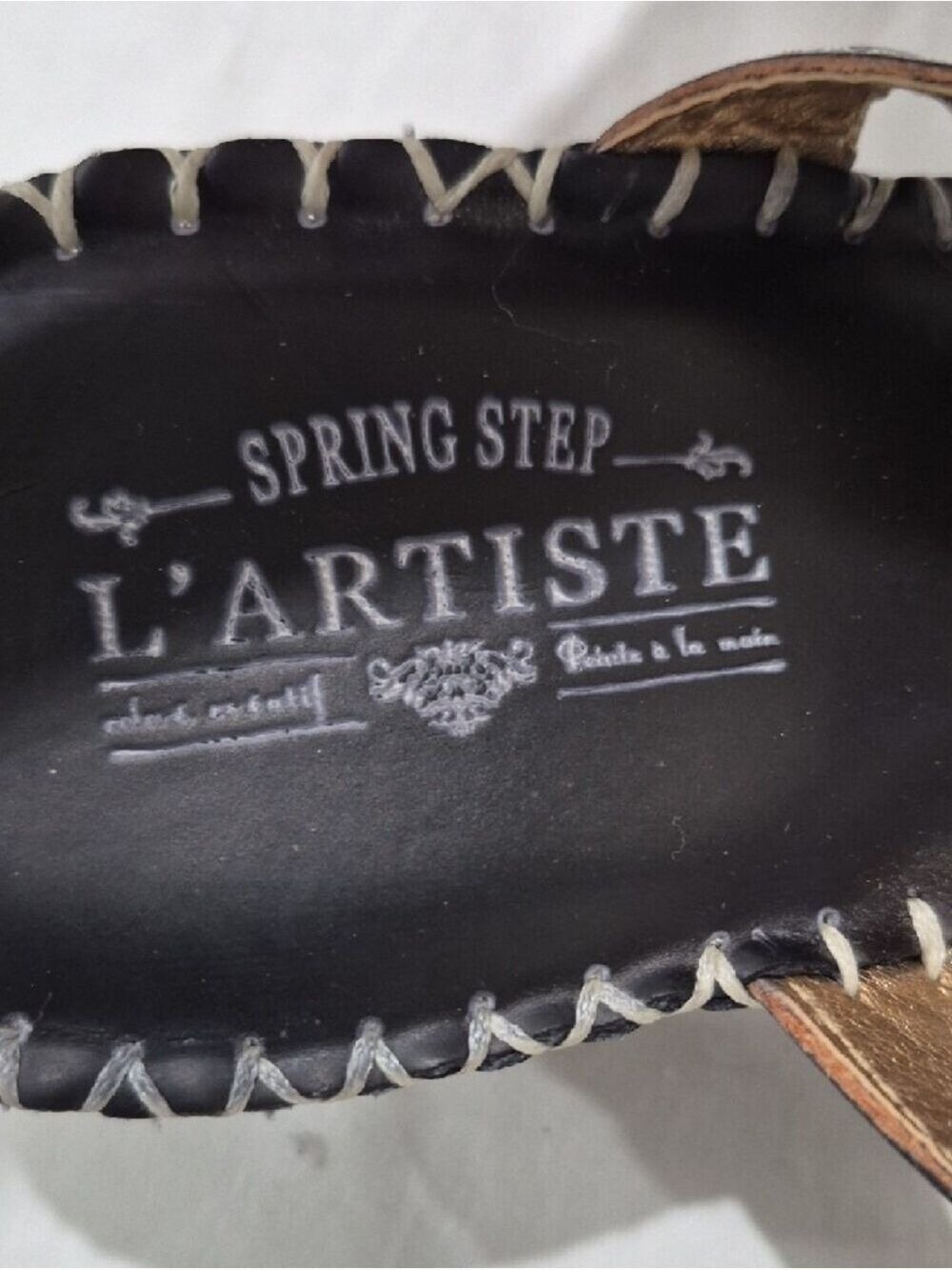 L'artiste Red and Black Stud Accent Leather Slingback Sandals - Picture 13 of 15